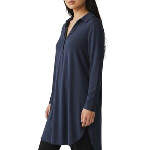 Women With Control Renee Greenstein Womens SP Black Stretch Knit Shirt Dress